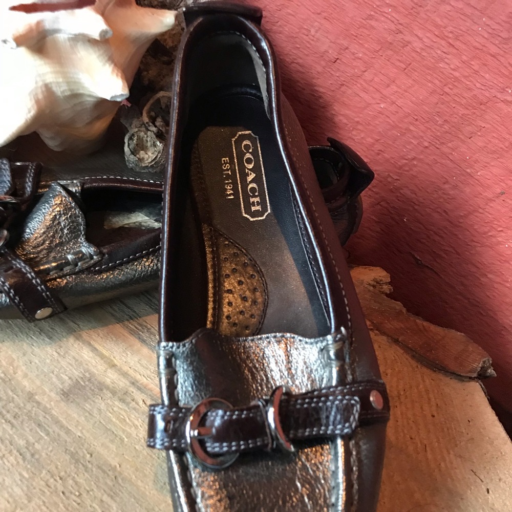 • Vintage Pewter COACH Loafers • - Picture 2 of 6